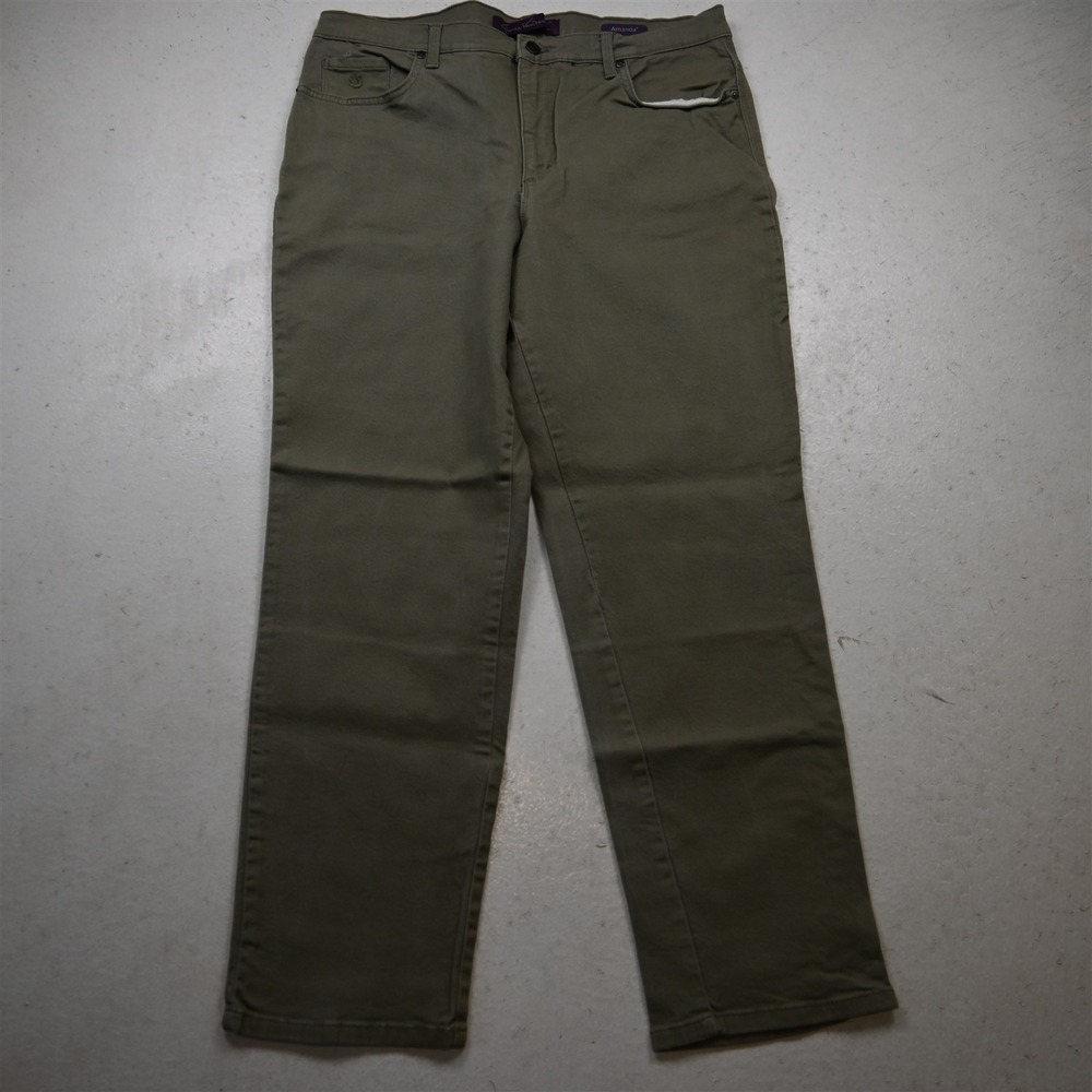 Gloria Vanderbilt 14 Short Amanda Classic Taper Green Stretch Denim Womens Jeans